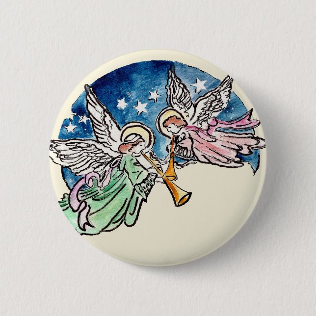 Badge Rond 5 Cm Bouton Angélique Hymns (Devant)