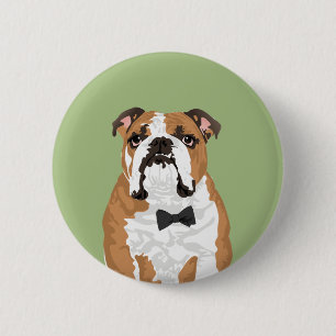 Badge Rond 5 Cm Bouton anglais de bouledogue de monsieur pour des