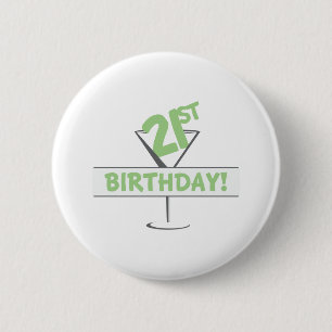 Badge Rond 5 Cm bouton anniversaire 21