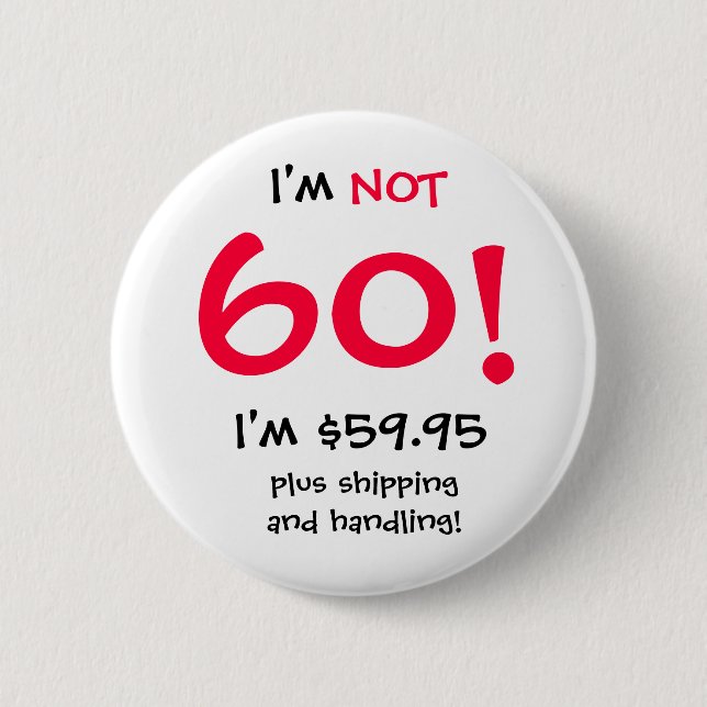 Badge Rond 5 Cm Bouton Anniversaire 60 ans (Devant)