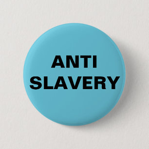 Badge Rond 5 Cm Bouton anti-esclavage Turuoise Bleu