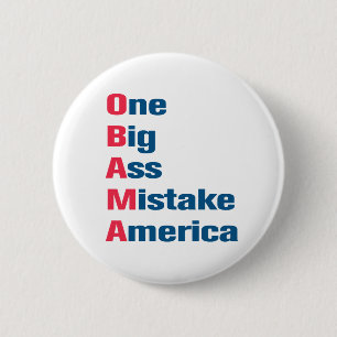 Badge Rond 5 Cm Bouton anti Obama