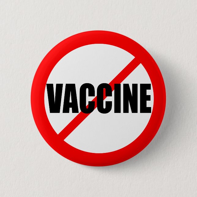 BADGE ROND 5 CM BOUTON "ANTI-VACCIN" (Devant)