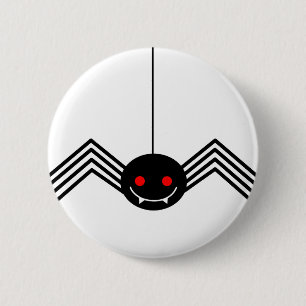 Badge Rond 5 Cm Bouton Araignée noire