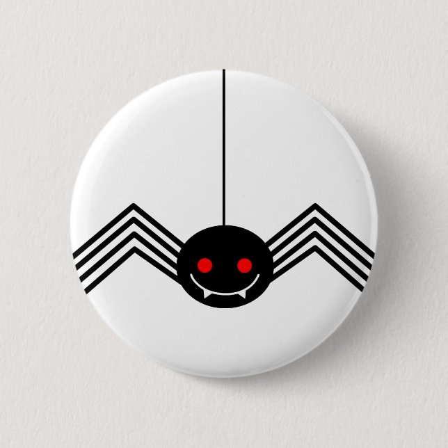 Badge Rond 5 Cm Bouton Araignée noire (Devant)