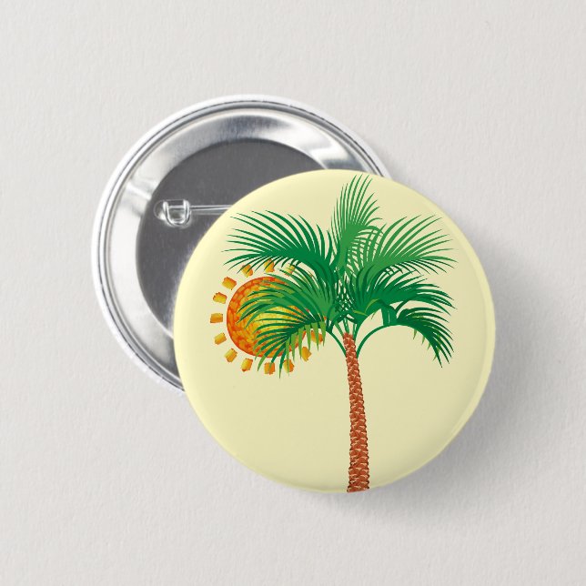 Badge Rond 5 Cm Bouton Arbre de palme (Devant & derrière)