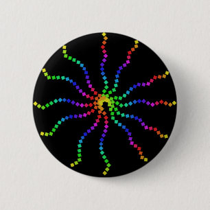 Badge Rond 5 Cm Bouton arc-en-ciel Cool