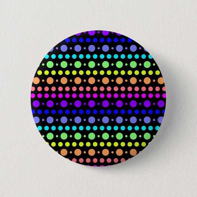 Badge Rond 5 Cm Bouton Arc en ciel des points (Devant)