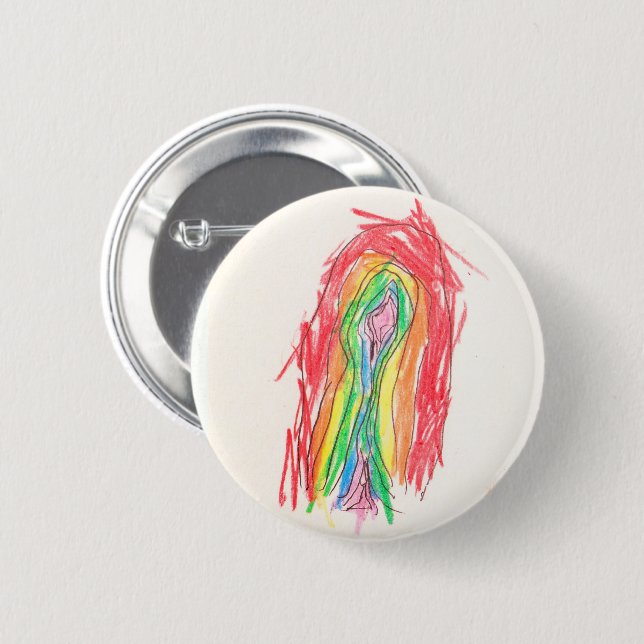 Badge Rond 5 Cm Bouton arc-en-ciel d'Eve (Devant & derrière)