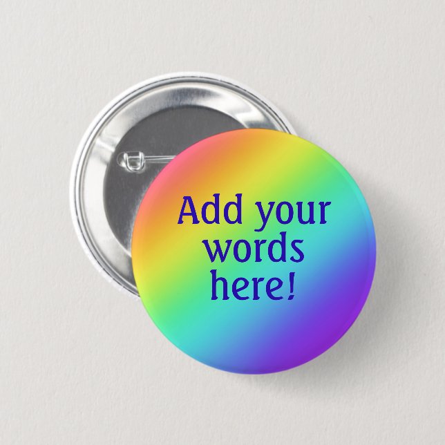 Badge Rond 5 Cm Bouton arc-en-ciel personnalisé (Devant & derrière)