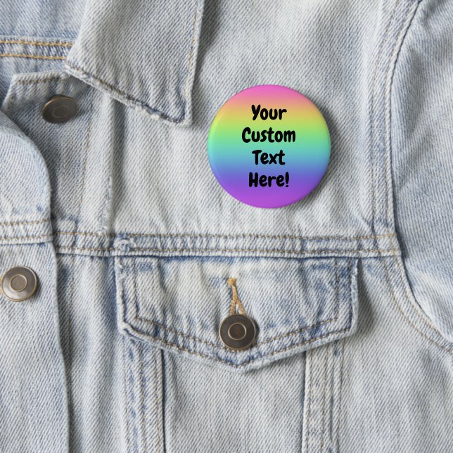 Badge Rond 5 Cm Bouton Arc-en-ciel personnalisé (En situation)