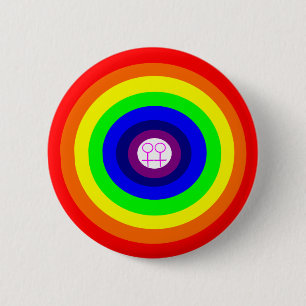 Badge Rond 5 Cm Bouton arc-en-ciel rond lesbiennes