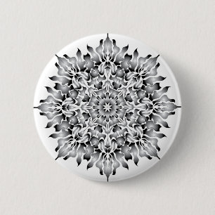 Badge Rond 5 Cm Bouton argenté de blanc de flamme