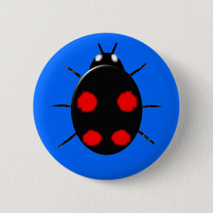 Badge Rond 5 Cm Bouton Arlequin Ladybird