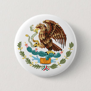 Badge Rond 5 Cm Bouton Armoiries du Mexique