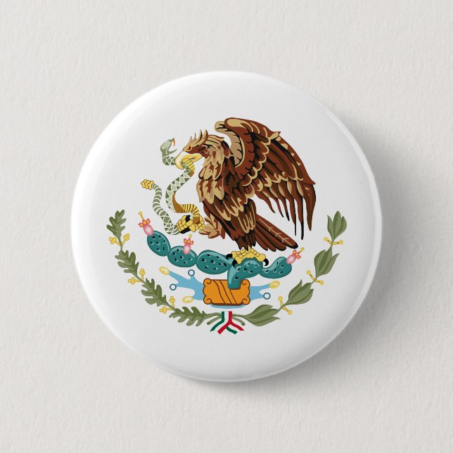 Badge Rond 5 Cm Bouton arrière de l'armoirie du Mexique (Devant)
