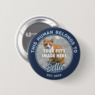 Badge Rond 5 Cm Bouton arrière photo de votre chat