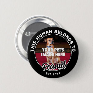 Badge Rond 5 Cm Bouton arrière photo de votre chien
