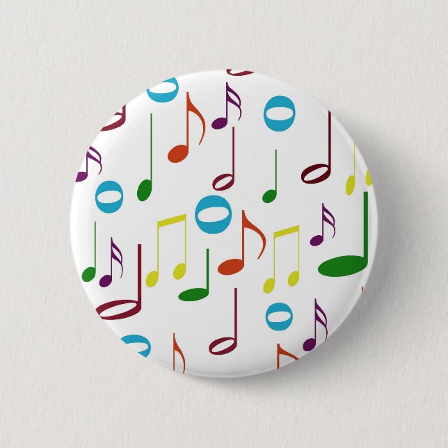 Badge Rond 5 Cm Bouton Arrondi Arc-en-ciel Notes (Devant)
