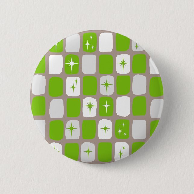 Badge Rond 5 Cm Bouton Arrondi des démarrages verts rétros (Devant)