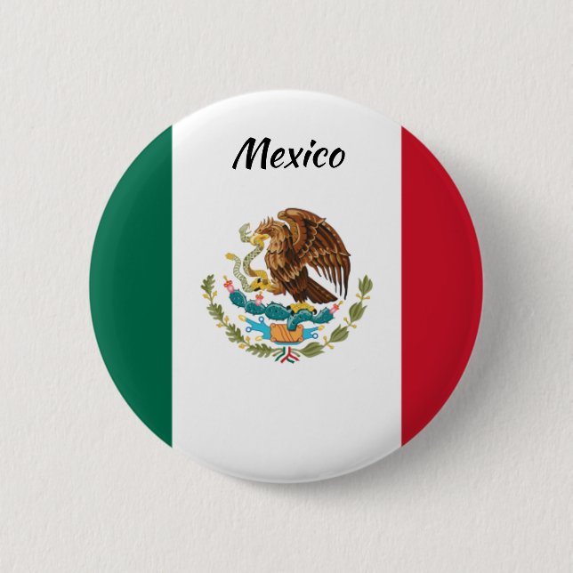 Badge Rond 5 Cm Bouton Arrondi du drapeau mexicain (Devant)