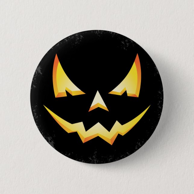 Badge Rond 5 Cm Bouton arrondi Halloween Citrouille effrayant (Devant)