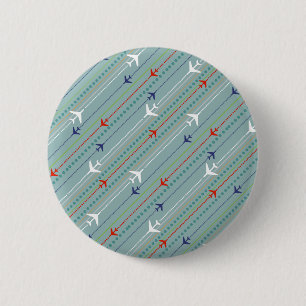 Badge Rond 5 Cm Bouton Arrondi Motif de l'avion rétro