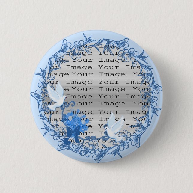 Badge Rond 5 Cm Bouton arrondi personnalisé de colombe (Devant)