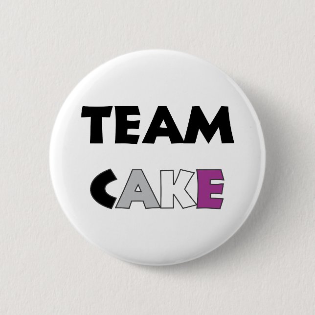 Badge Rond 5 Cm Bouton asexuel de drapeau de gâteau d'équipe (Devant)