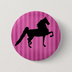 Badge Rond 5 Cm Bouton assez rose de Saddlebred d'Américain