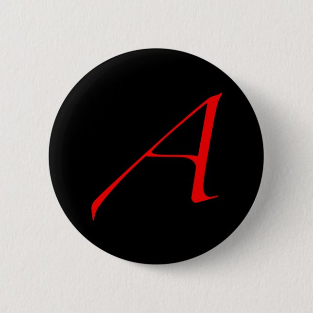 Badge Rond 5 Cm Bouton athée de lettre d'écarlate (Devant)