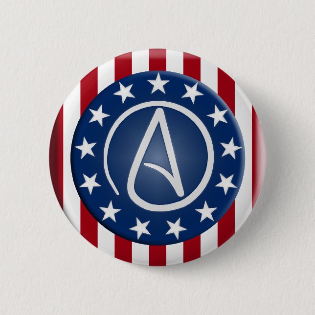 Badge Rond 5 Cm Bouton athée de patriote (Devant)