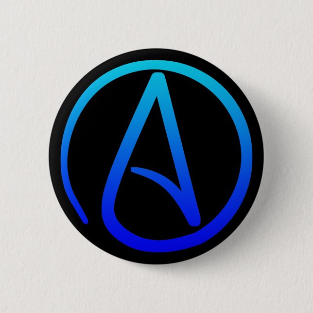 Badge Rond 5 Cm Bouton athée de symbole (Devant)