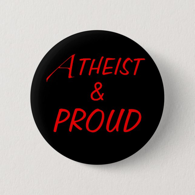 Badge Rond 5 Cm Bouton athée et fier (Devant)