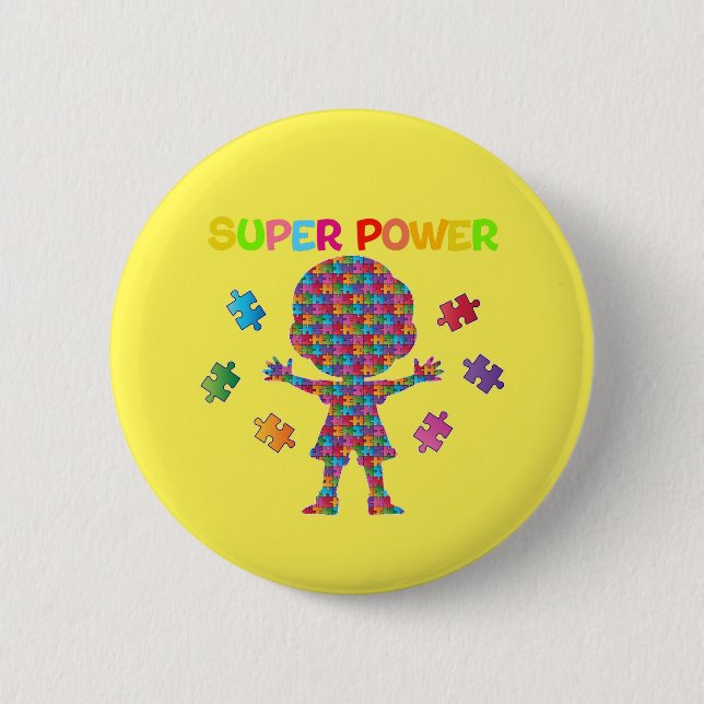 Badge Rond 5 Cm Bouton autisme (Devant)