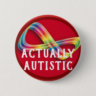 Badge Rond 5 Cm Bouton autiste de fierté d'infini