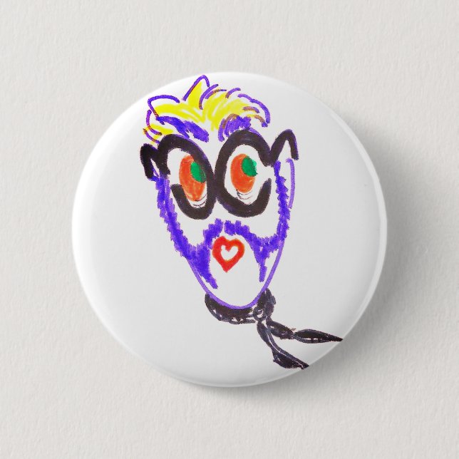 Badge Rond 5 Cm Bouton Auto-Portrait MalWear (Devant)