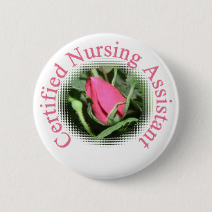 BADGE ROND 5 CM BOUTON AUXILIAIRE SOIGNANT CERTIFIÉ