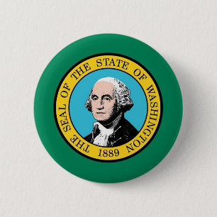 Badge Rond 5 Cm Bouton avec drapeau de Washington