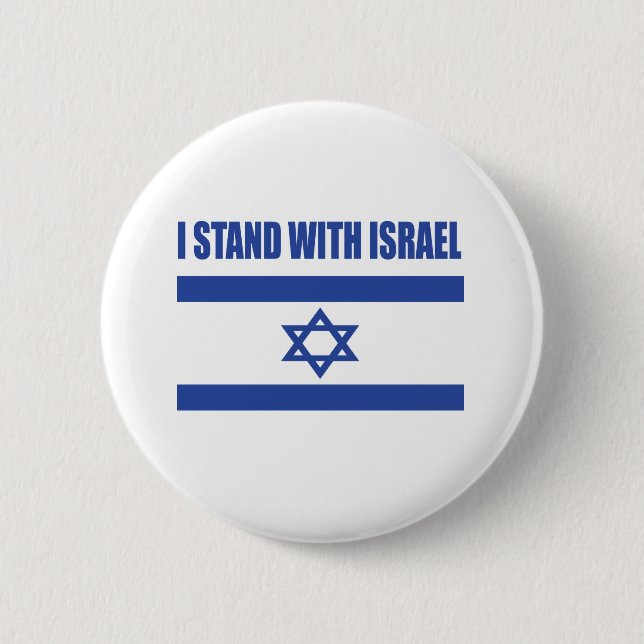 Badge Rond 5 Cm Bouton avec drapeau d'Israël (Devant)