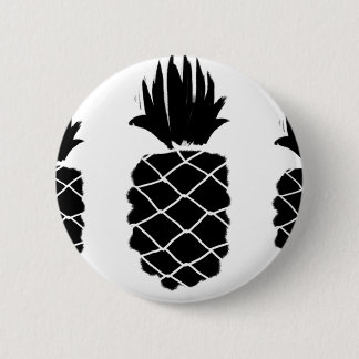 Badge Rond 5 Cm Bouton avec l'ananas noir