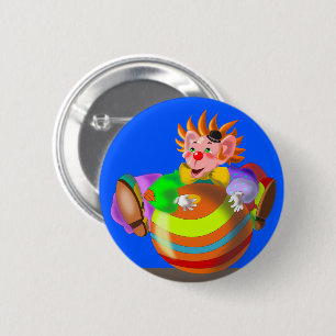 Badge Rond 5 Cm Bouton avec un joyeux clown