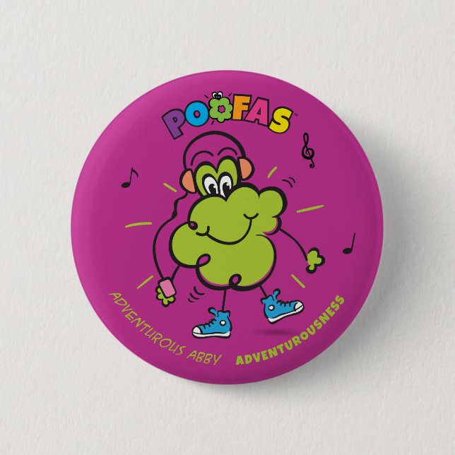 Badge Rond 5 Cm Bouton aventureux d'Abby (Devant)