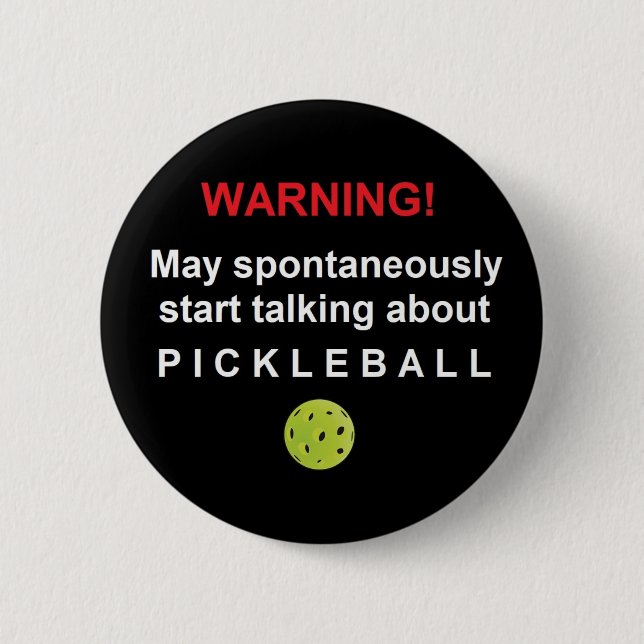 Badge Rond 5 Cm Bouton Avertissement Pickleball V3gen-ar (Devant)