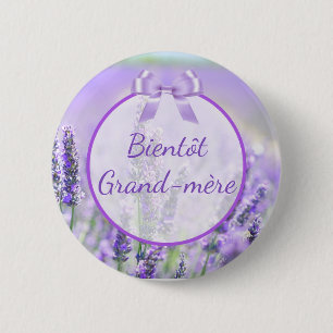 Badge Rond 5 Cm Bouton Baby shower Bientôt Grand-mère