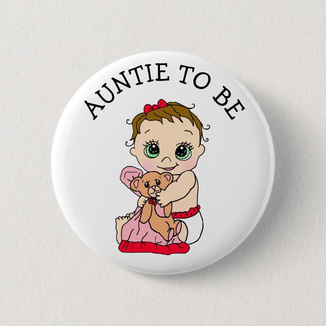 Badge Rond 5 Cm Bouton Baby shower de la fille (Devant)
