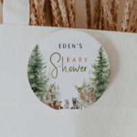 Bouton Baby shower des animaux de forêt