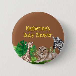 Badge Rond 5 Cm Bouton Baby shower Jungle Safari