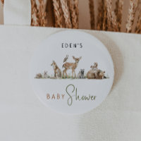 Bouton Baby shower mignon des animaux de forêt