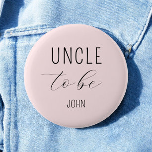 Badge Rond 5 Cm Bouton Baby shower rose de l'oncle